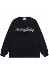 Pearl Embroidered Minimalist Long Sleeve Tee
