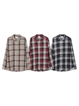 LMN Roe Oversized Fit Tartan Checkered Shirt (3 colors)