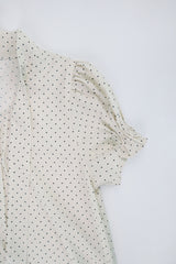 Dot button blouse_ivory