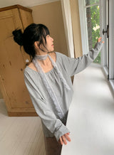 26FW★ [BAONHAUS] レニル シャーリング レイヤード ロングスリーブ Tシャツ