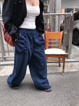 Mesh pocket cotton pants 