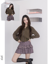 Leopard sweet frill skirt