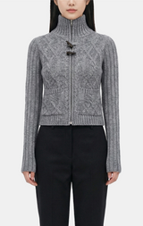 Morgan Toggle Cable Knit Zip-Up