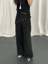 Nelson Studded Wide Straight Pants