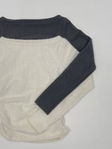 Hairy Shirring Boat Neck T-Shirt