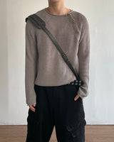 Beat Henley-Neck Crop Knit