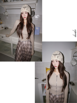 Long Check Chiffon Sharalla Skirt