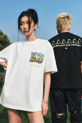 ストリートウェアプリントルーズTシャツ