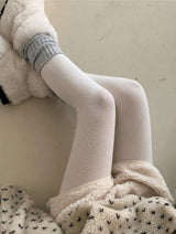 Diamond Punching Cotton Knit Tights (4color)