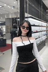 Lace Mini Star T-shirt_black