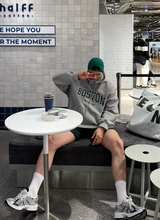 Urban Boston Embroidery Double Middle Overfit Hoodie