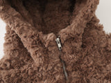 Bear Casual Hooded Zip-up