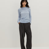 ウールライクベーシックTシャツ スカイブルー