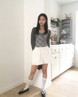 Beautin Strap Check Tank & Cardigan Set