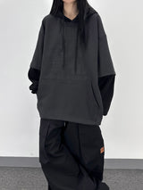 crying layered hoodie