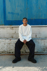 CRACK PIGMENT LONG SLEEVE - WHITE