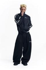 Dirty Nylon Piping Track Jacket - Black