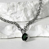 ss-ice line one necklace_emerald