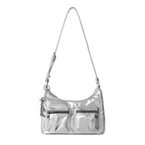SPOILED CROSS BODY BOX BAG | SILVER METALLIC