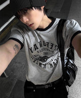 Printed Ringer Short-Sleeve Tee