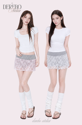 lace plum banding pants skirt
