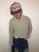 Summer Knit Hooded Layered Long Sleeve (2c)