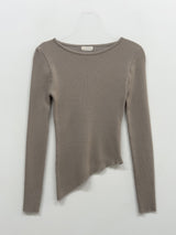 Ruby Unbalanced Ribbed T-shirt