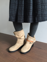 Velour suede buckle boots (2color)