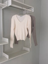 Basic V-neck knitwear (4 colors)