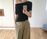ボネットリップボタンワンオフアンバルニット