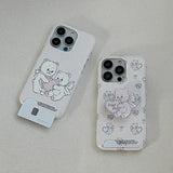 [Mademoment]ヴィンテージハートベアデザインアイフォンカードケース