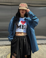 Pilen side shirring check shirt