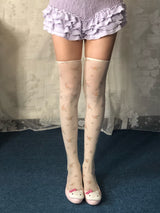 Mini flower pattern knee socks