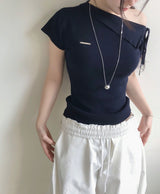[♡MADE♡] vodka rib cashmere one-shoulder nt