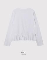 Trendy Layered Frill Long Sleeve T-shirt (3color)
