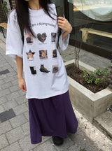 ティチルキャットオーバーフィット半袖Tシャツ