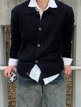 Bay Collar Knit Cardigan