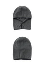soft high neck fleece anorak set - charcoal       