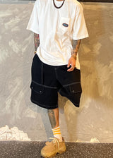 Bermuda shorts with local embroidered belt 3COLOR