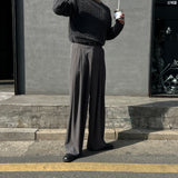 LMN Label Three Tuck Wide Long Slacks (3 colors)