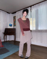 (3color) Cowl Two-Way Neck Stripe Hoodie