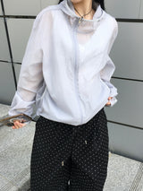 Sheer diagonal see-through windbreaker (5c)