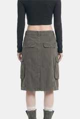 Molly Washed Cargo Denim Skirt