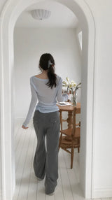 [ bootcut ] ditto gray tension training pants
