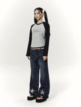 STAR RAGLAN L/S NAVY
