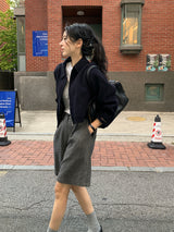 [MADE] Fidic Wool Herringbone Bermuda Pants