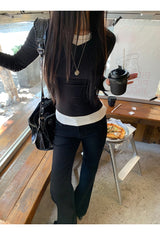ダブルカラーレイヤード長袖Tシャツ