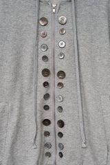 (W) Button Zip Hoodie