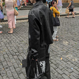 Mark Pocket Short Leather Jacket
