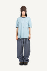 Slub rib layered T-shirt